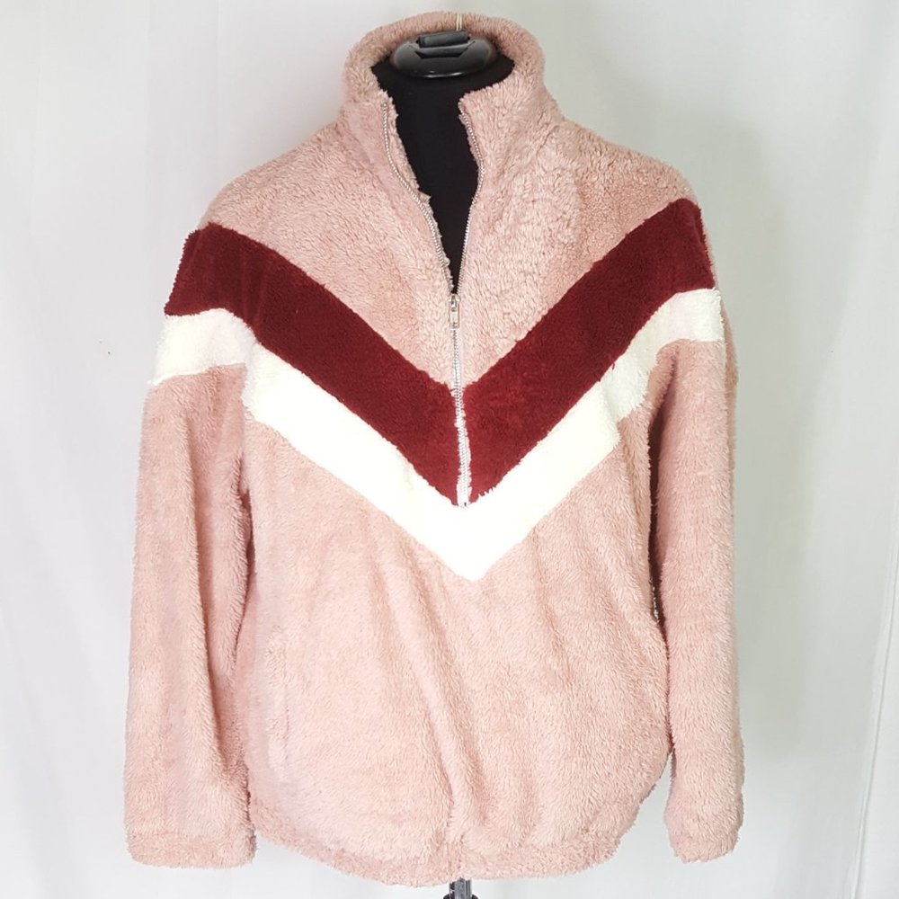 Vanilla Bay Chevron fuzzy sherpa jacket NWT size L - Picture 2 of 8